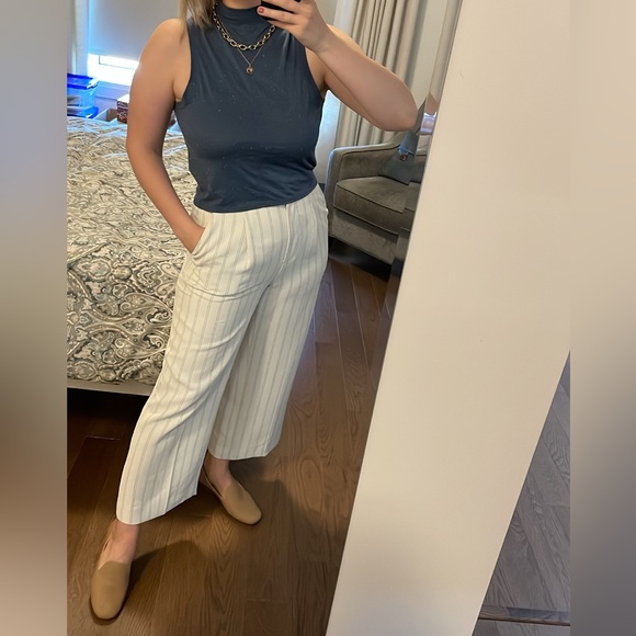 Aritzia Wilfred Cream Wide Leg Trousers - Picture 1 of 5